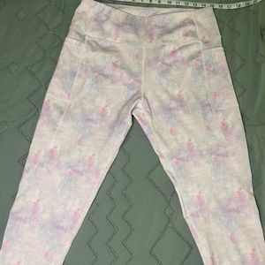 Nicole Miller Sport XL Tie-Dye Leggings Wide Waistband Athletic Women Multicolor